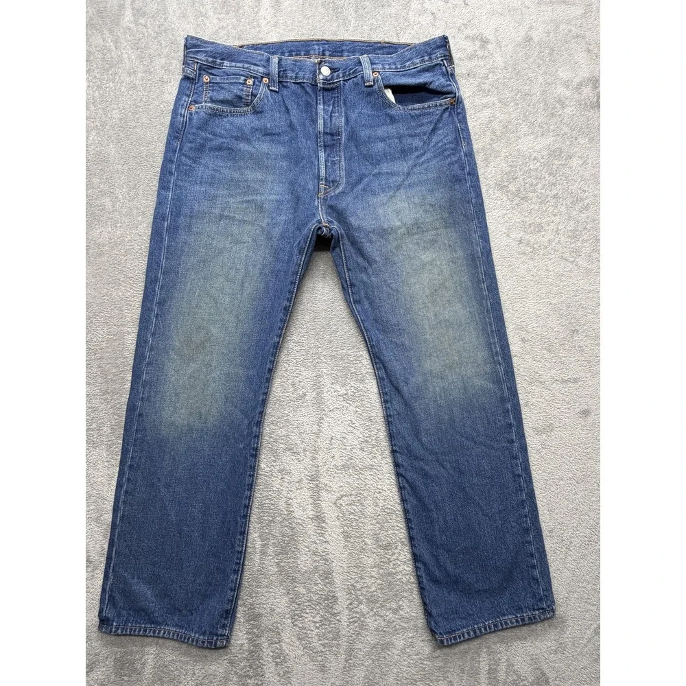 Levis 501 Jeans Mens Measured 38x29‎ Blue Medium Wash Straight Leg Denim Pants
